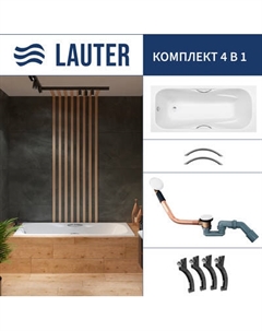 Ванна чугунная Lauter Regina 21014152 / 150x75 с ручками, с сифоном 21Y11022