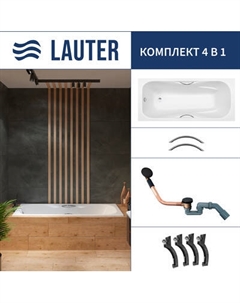 Ванна чугунная Lauter Regina 21014152 / 150x75 с ручками, с сифоном 21Y11021