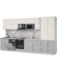 Кухонный гарнитур Интерлиния Мила Лайт 3.7-ПМ2