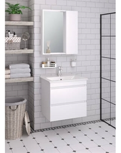 Тумба с умывальником Runo Манхэттен 65 + Оскар 65