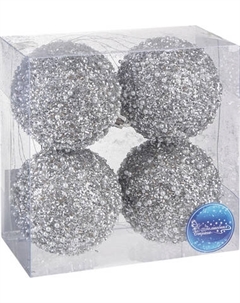 Набор шаров новогодних Волшебная страна Сияние серебряное / 110458