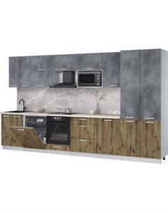 Кухонный гарнитур Интерлиния Мила Лайт 3.7-ПМ2