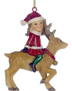 Елочная игрушка Goodwill Xmas 2024 Девочка на олене / MC 38260_1