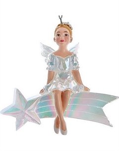 Елочная игрушка Kurt S. Adler Белая фея на звезде / E0938_2 Kurt s. adler