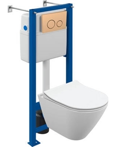 Унитаз подвесной с инсталляцией Cersanit City Smart CO DPL EO Slim