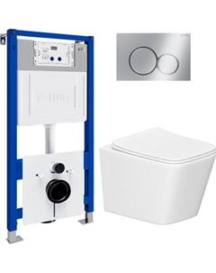 Унитаз подвесной с инсталляцией Lauter Square 214903 с кнопкой 219701E