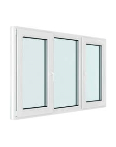 Окно ПВХ Brusbox Futuruss 3 части Поворотно-откидные створки по краям 2 стекла