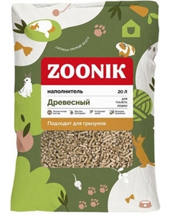 Наполнитель для туалета ZOONIK Древесный / 06238 Зооник