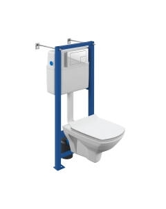 Унитаз подвесной с инсталляцией Cersanit Carina XL CO DPL EO / 64119