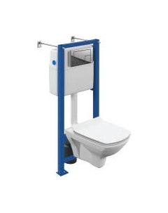 Унитаз подвесной с инсталляцией Cersanit Carina XL CO DPL EO Slim / 64441