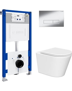 Унитаз подвесной с инсталляцией Lauter Longer 2110822 с кнопкой 219701HD