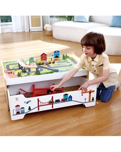 Железная дорога игрушечная Hape Мой город Железная дорога со столом для хранения / E8941_HP