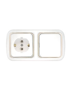 Блок выключатель+розетка Bylectrica Гармония Люкс В-РЦ-495 з