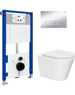 Унитаз подвесной с инсталляцией Lauter Longer 2110822 с кнопкой 219703HD