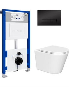 Унитаз подвесной с инсталляцией Lauter Longer 2110822 с кнопкой 219704HD