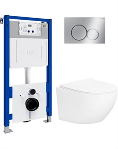 Инсталляция с подвесным унитазом Lauter Sulzdorf 21901001 + кнопка 219701E