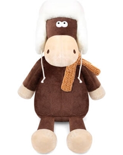 Мягкая игрушка Maxitoys Конь Василий в Ушанке и Шарфе / MT-250219-27