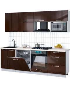 Кухонный гарнитур Интерлиния Мила Gloss 2.4-ПМ2