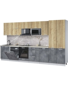 Кухонный гарнитур Интерлиния Мила Лайт 3.7-ПМ2