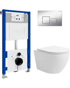 Инсталляция с подвесным унитазом Lauter Vortex 21901001 + кнопка 219703F