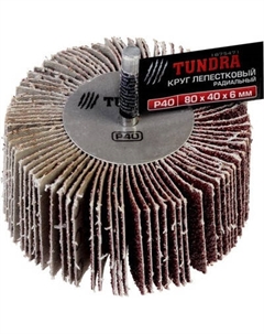 Шлифовальный круг Tundra Лепестковый радикальный 80x40x6мм Р40 / 1875471