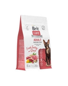 Сухой корм для кошек Brit Care Cat Adult Delicious Taste с индейкой и уткой / 1066934 Brit care