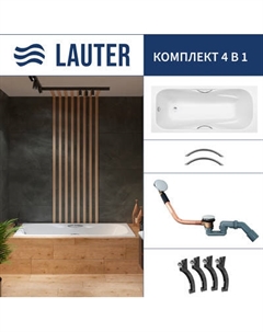 Ванна чугунная Lauter Regina 21014152 / 150x75 с ручками, с сифоном 21Y11030