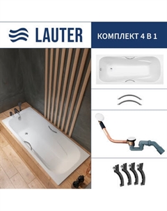 Ванна чугунная Lauter Regina 21014172 / 170x75 с ручками, с сифоном 21Y11022