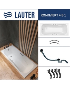 Ванна чугунная Lauter Regina 21014172 / 170x75 с ручками, с сифоном 21Y32001