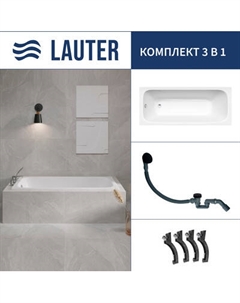 Ванна чугунная Lauter Victoria 2100812 / 120x70 с сифоном 21Y31001