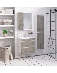 Тумба с умывальником Runo Манхэттен 75 + Оскар 75