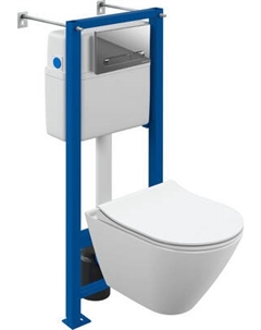 Унитаз подвесной с инсталляцией Cersanit City Smart CO DPL EO Slim