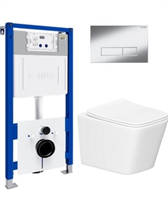 Унитаз подвесной с инсталляцией Lauter Square 214903 с кнопкой 219701HD