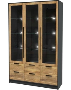 Шкаф с витриной Интерлиния Концепт Тренд КТ-ШВ3 с подсветкой