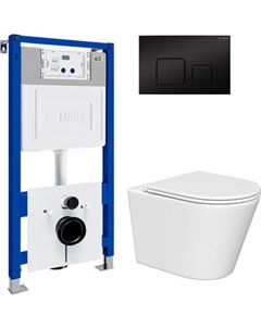 Унитаз подвесной с инсталляцией Lauter Longer 2110822 с кнопкой 219704F