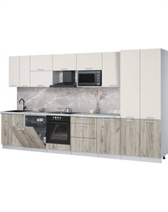 Кухонный гарнитур Интерлиния Мила Лайт 3.7-ПМ2