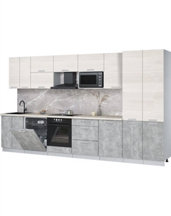 Кухонный гарнитур Интерлиния Мила Лайт 3.7-ПМ2