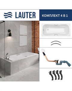 Ванна чугунная Lauter Regina 210141712 / 170x80 с ручками, с сифоном 21Y11022