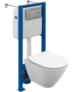 Унитаз подвесной с инсталляцией Cersanit City Smart CO DPL EO Slim