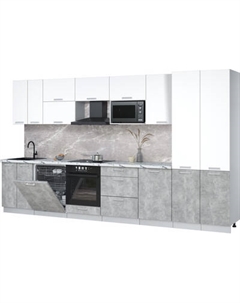 Кухонный гарнитур Интерлиния Мила Лайт 3.7-ПМ2