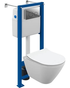 Унитаз подвесной с инсталляцией Cersanit City Smart CO DPL EO Slim