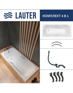 Ванна чугунная Lauter Regina 21014172 / 170x75 с ручками, с сифоном 21Y31002