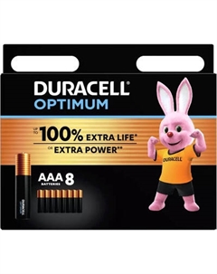 Комплект батареек Duracell Optimum AAA/LR03 MN 2400/8 Alkaline 1.5V