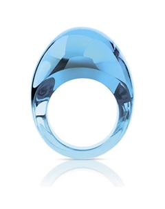 LALIQUE Кольцо-Кабошон Bleu Clair (прозрачный синий) Lalique crystal