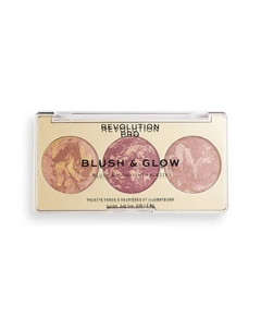 Румяна, бронзер и Хайлайтер 3 В 1 BLUSH & GLOW Revolution pro