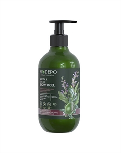 Гель для душа с эфирными маслами шалфея и лайма Shower Gel With Sage And Lime Essential Oils 475 Biodepo