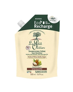 Шампунь-крем питательный для сухих и поврежденных волос с маслами Оливы-Карите-Арганы сменный блок Olive, Shea, Argan Oils Cream Shampoo 500 Le petit olivier