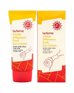Крем для лица Солнцезащитный с муцином улитки SPF50 PA+++ Visible Difference Snail Sun Crème 70 Farmstay