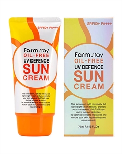 Крем для лица Солнцезащитный без содержания масел SPF50+ PA+++ Oil-Free UV Defence Sun Cream 70 Farmstay