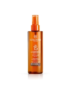 Масло сухое для интенсивного загара для лица-тела-волос SPF15 Supertanning Moisturizing Dry Oil 200 Collistar